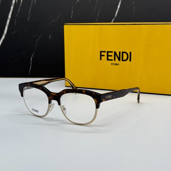 NEW FENDI FE50068U 052 HAVANA WOMEN EYEGLASSES FENDI - Picture 1 of 7